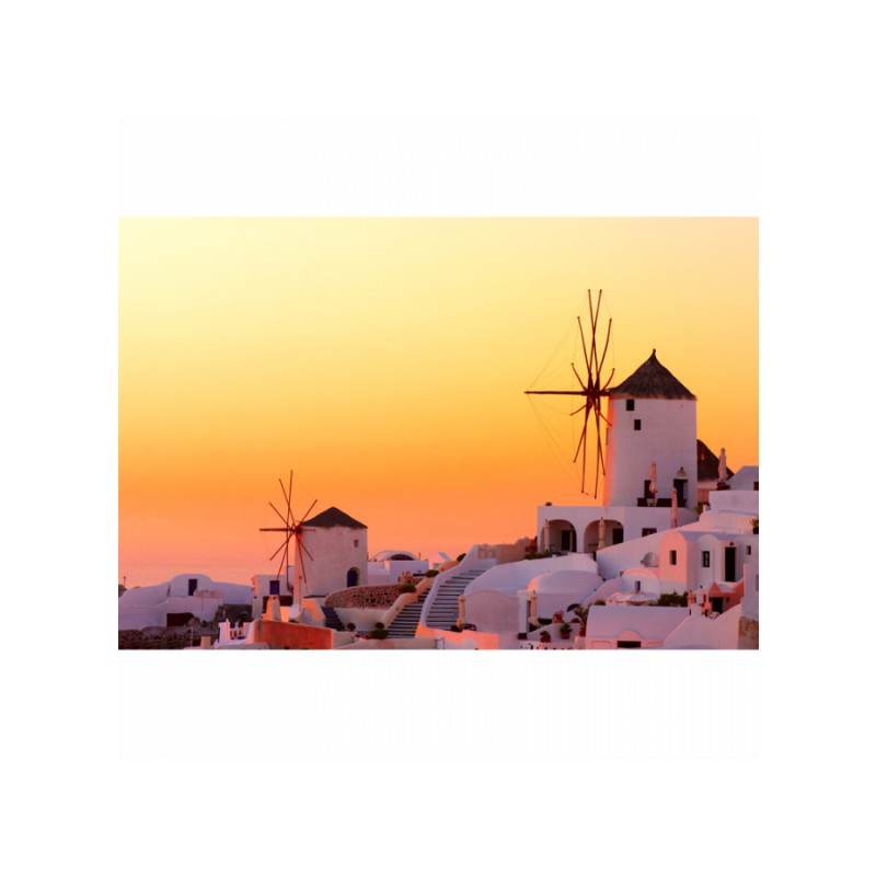 Πίνακας σε καμβά με Ελλάδα με ηλιοβασίλεμα στην Οία